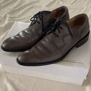 Kenneth Cole NY Men's Grey Leather Derby Lace-Up Dress Shoes